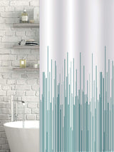 Showerdrape Teal City Stripe Shower Curtain 180x180cm