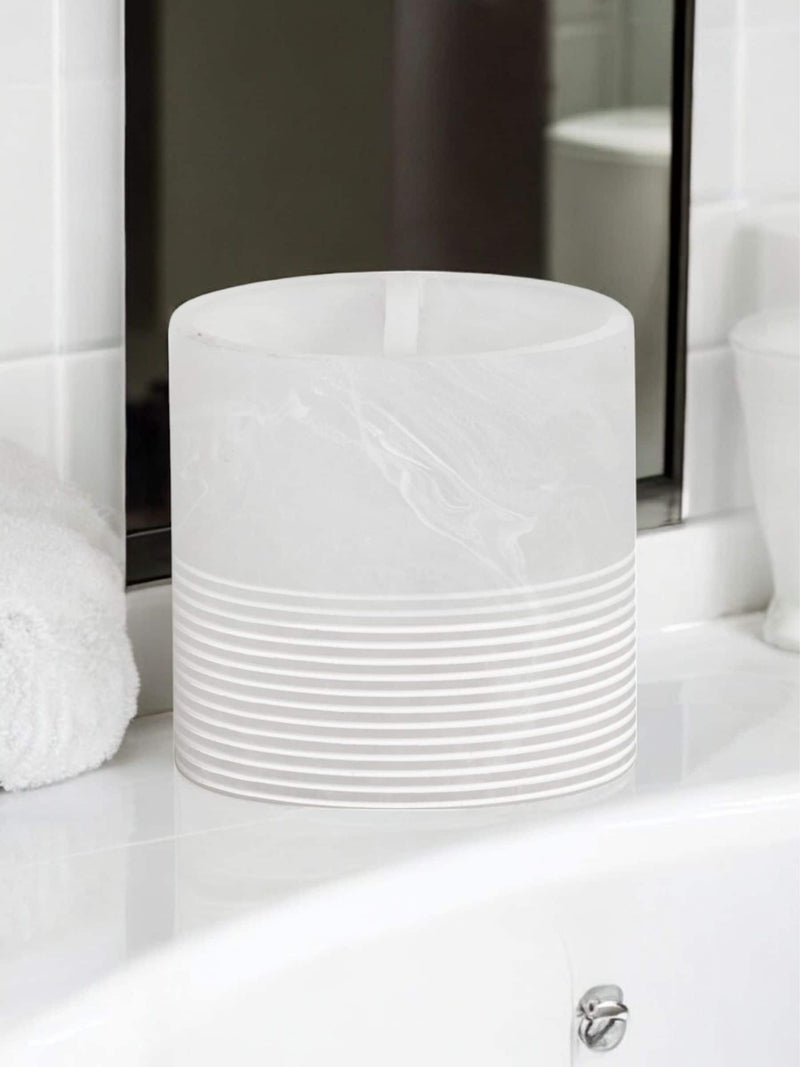 Showerdrape Frost Onyx White Bianco striped toothbrush holder size One (British brand)