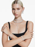 Swarovski White x Ariana Grande Tennis Necklace with Mixed Cuts Heart Rhodium Plated