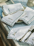 Sophie Allport Embroidered Dragonfly Napkins Off White 41cm Square (British brand)