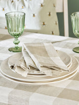 Sophie Allport Stone Linen Gingham Napkins Set of 4