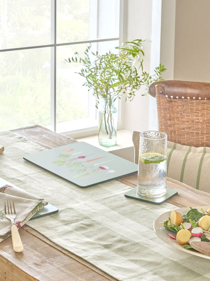 Sophie Allport sage green linen table runner 280x35cm (British brand)