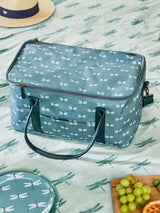 Sophie Allport Grey Blue Dragonfly Print Insulated Pocket Picnic Bag