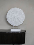 Libra Interiors white orbis textured sculpture on stand 58cm, UK version