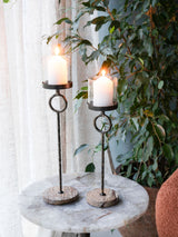 Libra Interiors Brown Small Rutland Hurricane Candle Holder 39cm