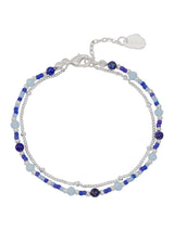 Estella Bartlett Silver Tone Mini Blue Duo Chain Bracelet