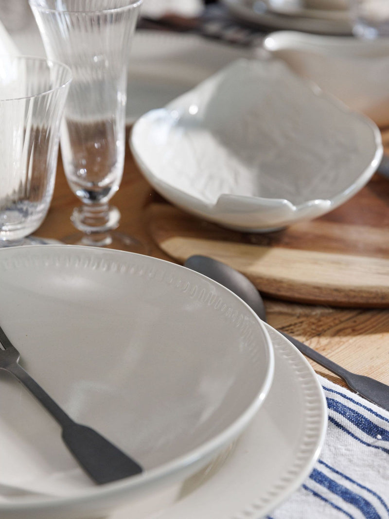 Mikasa White Cranborne Artichoke Stoneware Serving Dish, imported from the UK