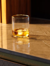 Mikasa Gold Sorrento Ridged Crystal Tumbler Glass Set of 4 400ml