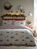 Christmas duvet cover set with multi festive cars design - British product