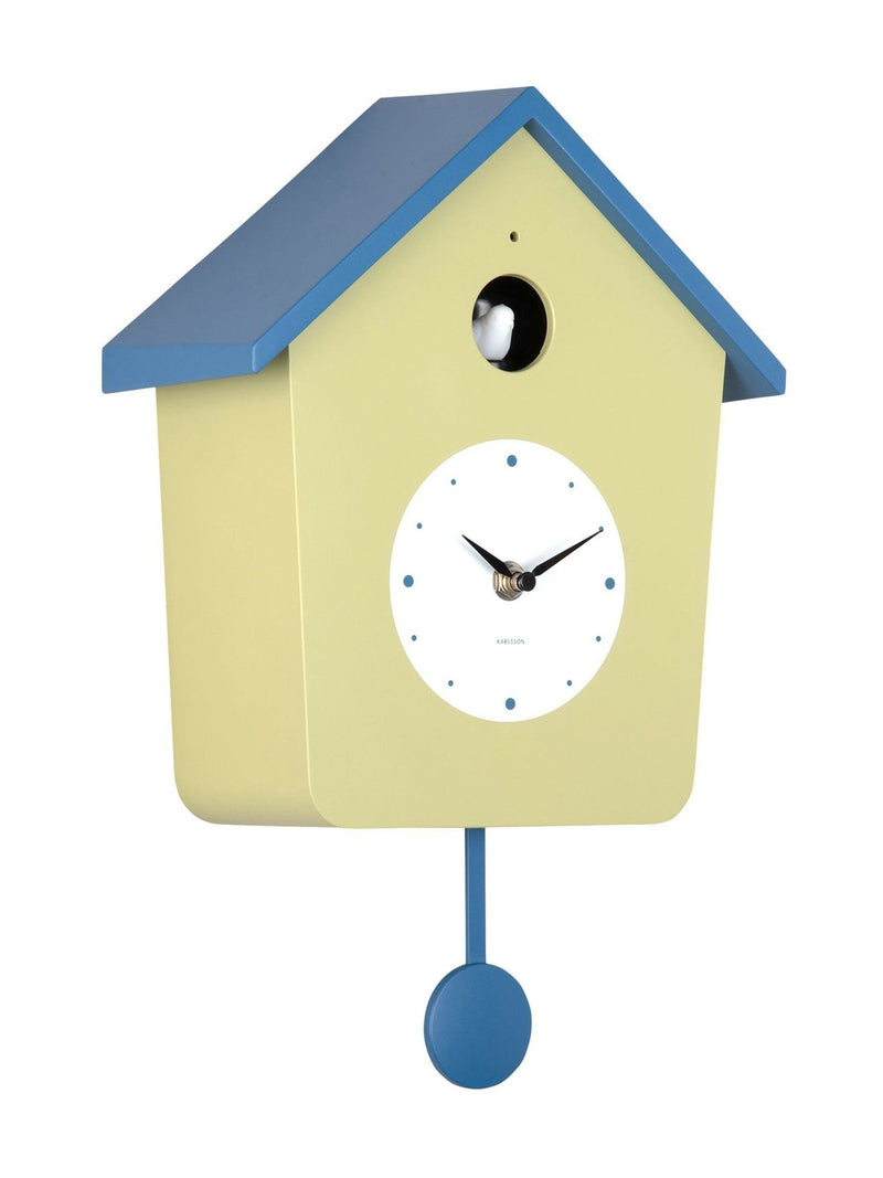 Karlsson tea green classic blue cuckoo wall clock ONE, UK version