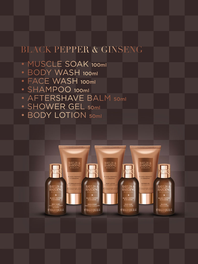 Baylis & Harding black pepper and ginseng men's grooming gift set - British product