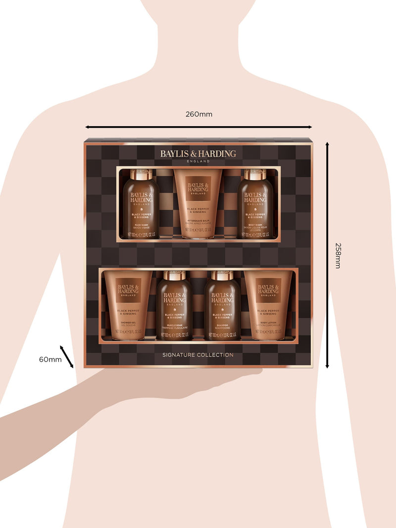 Baylis & Harding black pepper and ginseng men's grooming gift set - British product
