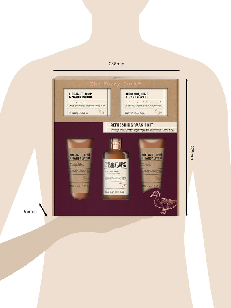 Baylis & Harding The Fuzzy Duck Bergamot, Hemp & Sandalwood Mens Refreshing Wash Kit Gift Set