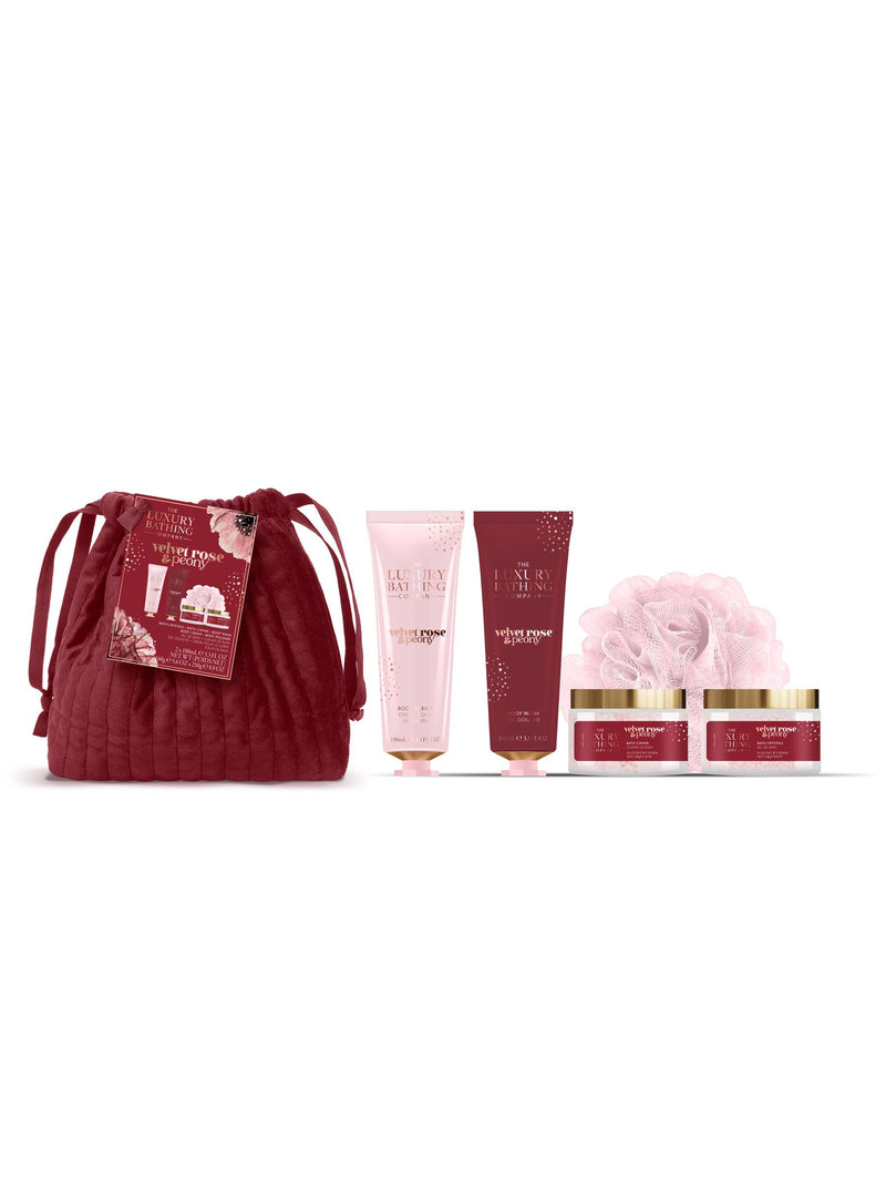 The Luxury Bathing Company Velvet Rose and Peony bath gift set (British brand)