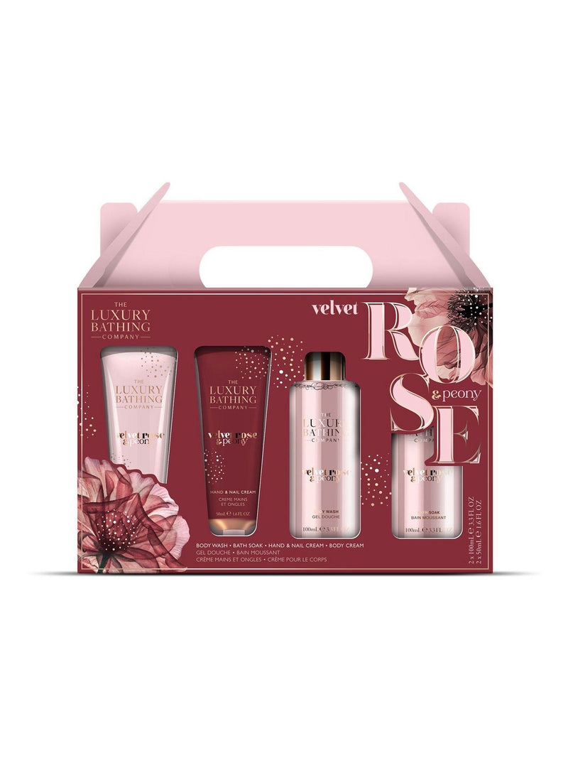 The Luxury Bathing Company Velvet Rose and Peony Top to Toe Essentials Gift Set