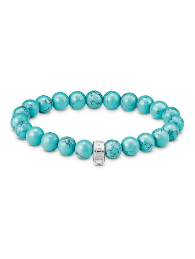Thomas Sabo Charm Club Bead Bracelet Imitating Turquoise Multiple Sizes