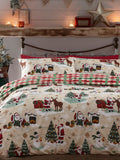 Furn Christmas Jolly Santa reversible duvet cover and pillowcase set - British product
