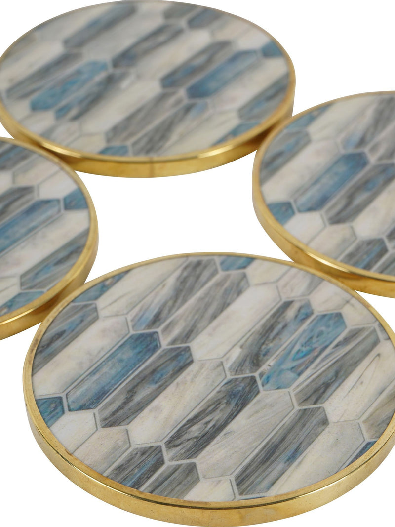 Libra Interiors Blue Mosaic Style Coasters