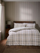 Catherine Lansfield Natural Cosy Sherpa Check Duvet Cover Set
