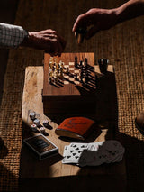 Selbrae House Brown Stag Games Set with Hip Flask