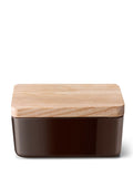 LSA International Mocha Collective butter dish with wooden lid, UK version