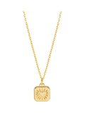 Gold Tone Bobble Heart Tablet Necklace with 44-48cm Chain