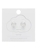 Silver Tone Triple Disc Hoop Pave Earrings with Cubic Zirconia