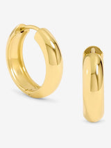 Jon Richard Gold Plated Stainless Steel Waterproof Small Flat Surface Hoop Earrings