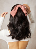Oversized Fabric Bow Hair Clip with Hidden Duckbill