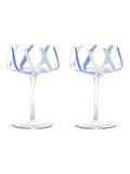 Set of 2 Azure Champagne Saucers with 300 ml Capacity