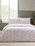 Catherine Lansfield white pink bow embroidery duvet cover set - British product