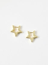 Oliver Bonas Gold Tone Star Outline Hoop Earrings Jewellery