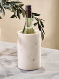 Nkuku White Duru marble wine cooler, imported from the UK