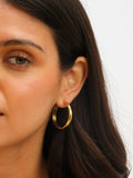 Jon Richard gold plated stainless steel hoop earrings 35mm, UK version