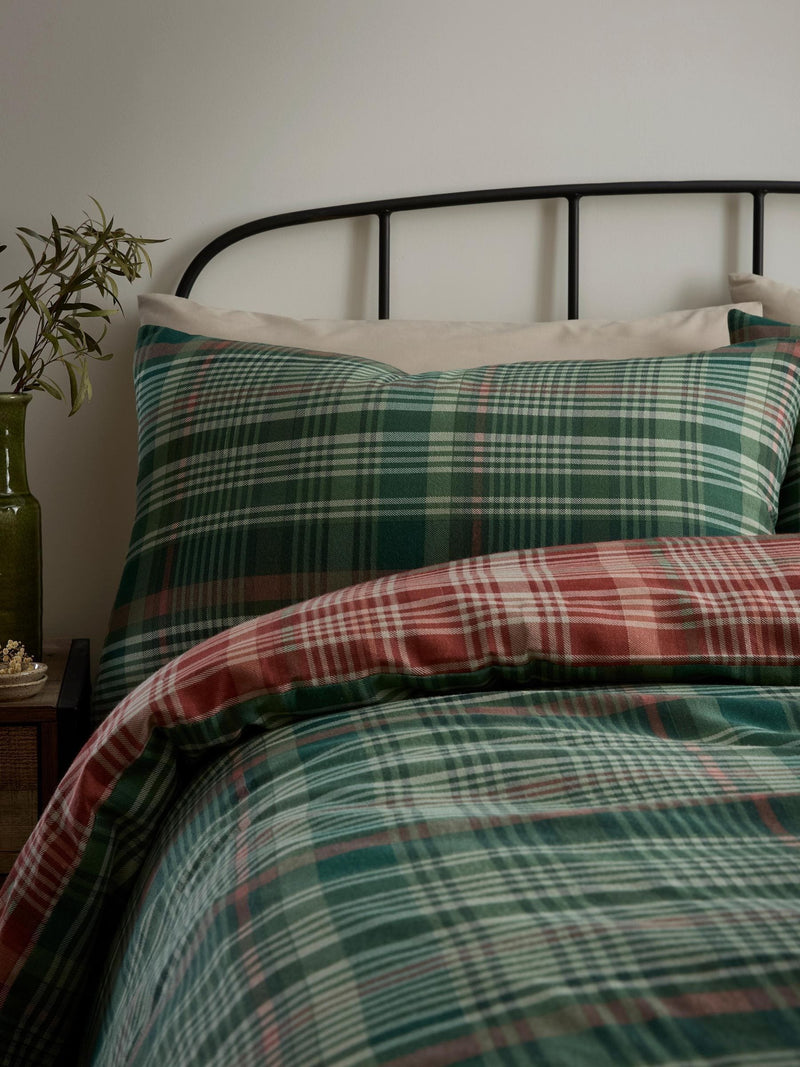 Dreams & Drapes green bennet check duvet cover set - British product