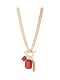 Gold-Tone Crystal Pendant Necklace 17-Inch with Toggle Closure