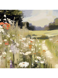 Wildflower art canvas print 51x51cm grey frame - British product