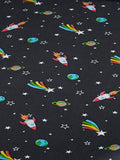 Catherine Lansfield Black Rainbow Rockets Fitted Sheet - British product