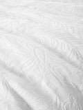 Bianca white fleur matelassé jacquard duvet cover set - British product