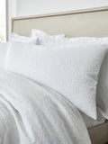 Bianca white fleur matelassé jacquard duvet cover set - British product