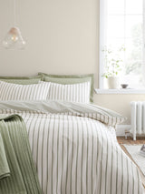 Bianca Green Hampton Stripe Cotton Reversible Duvet Cover Set