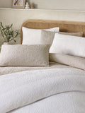 Catherine Lansfield natural crinkle seersucker duvet cover set - British product