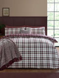 Catherine Lansfield Plum Kelso Check duvet cover and pillowcase set - British product