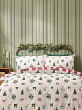 Catherine Lansfield Red Christmas Stripe Reversible Duvet Cover Set - British product