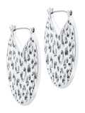 Karen Millen Silver Tone Leopard Print Spot Disc Earrings