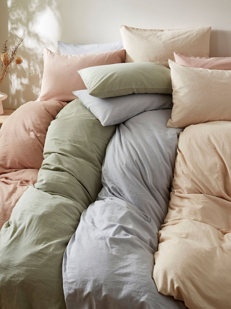 Martex Seashell Pink Touch Of Linen Duvet Cover Set
