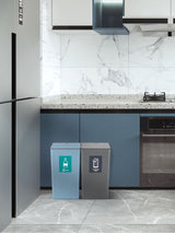 Eko Titanium Blue Morandi Touch Waste Bin 20L