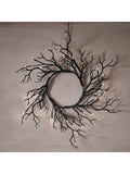 Lights4fun pre-lit black twig Halloween wreath 40cm, UK version