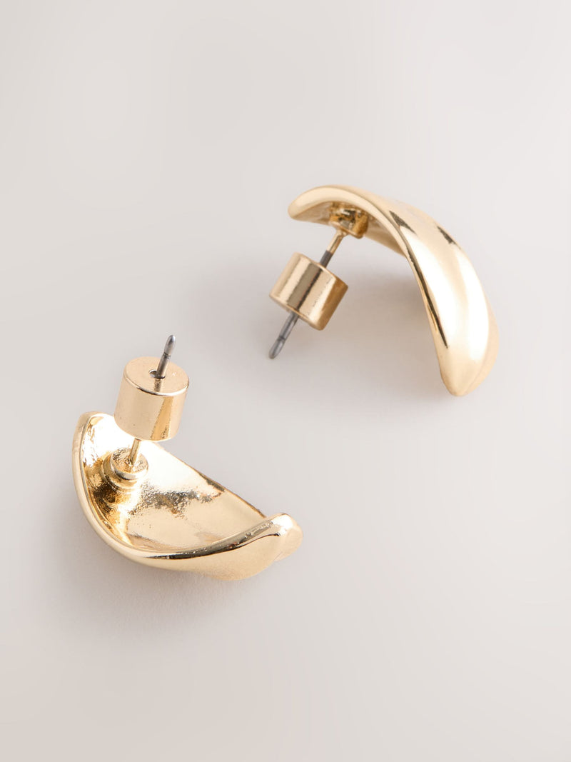 Gold Tone Bouton Stud Earrings