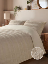 Silentnight Natural Textured Waffle Duvet Cover Set